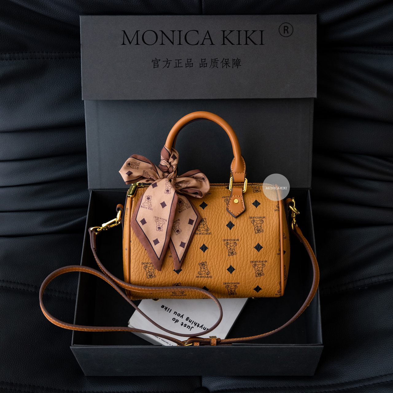 MONICA KIKI/莫妮卡奇奇小熊枕头包包女百搭轻奢单肩斜挎包5118