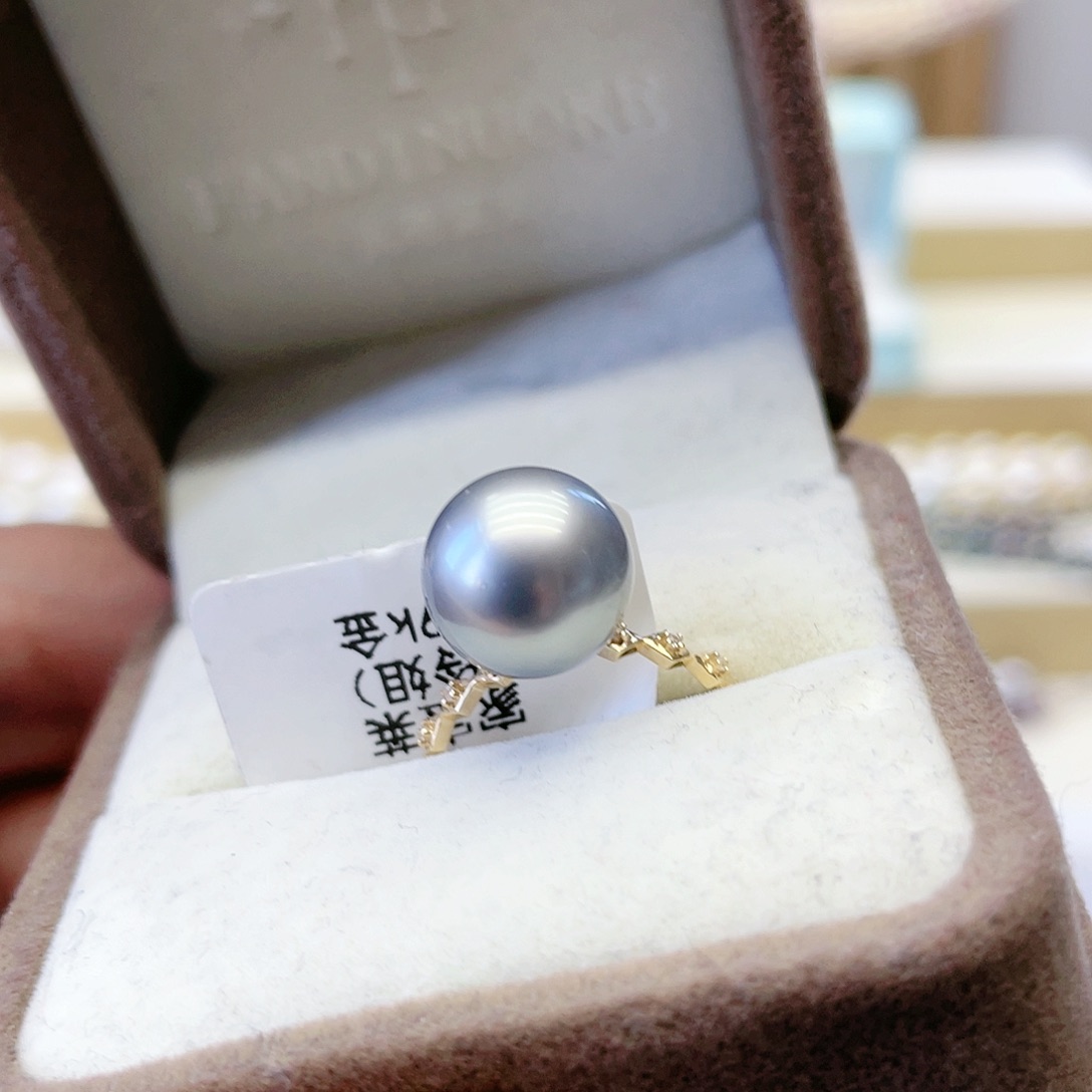 海水珍珠戒指18K金镶嵌