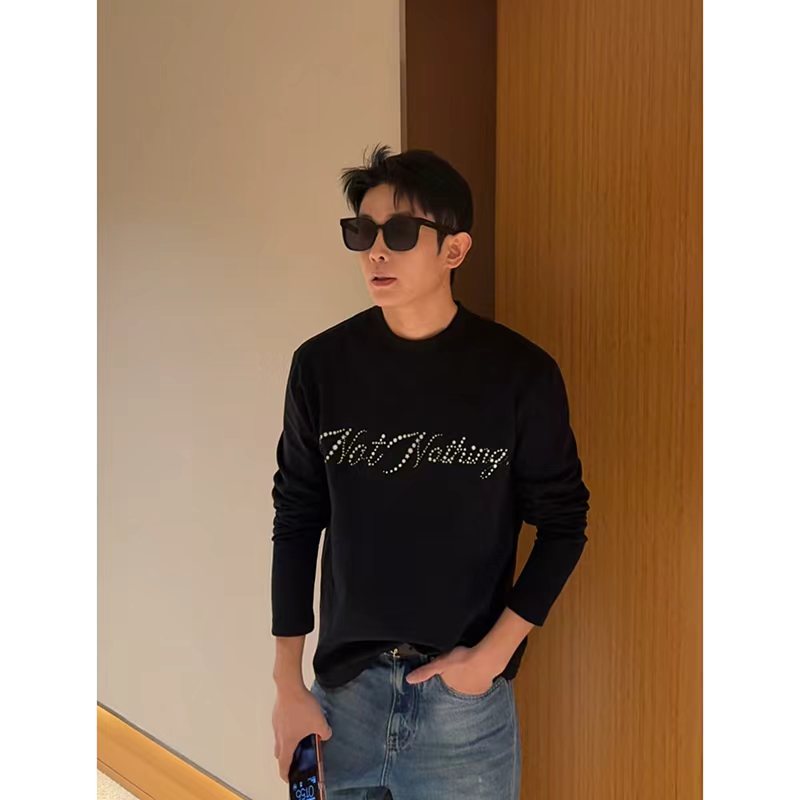 CCSS ST/ 一体抓毛重磅380克 秋冬打底三色烫钻字母 男女同款