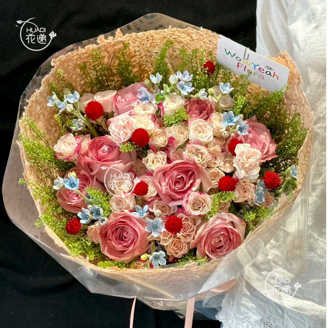 夏天热烈而缤纷【8朵午后红茶混搭花束】纪念日生日送朋友闺蜜恋人同城配送小时达鲜花团购