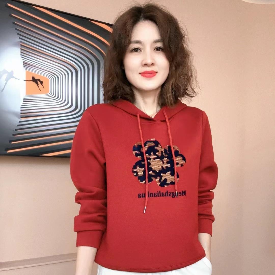 2025春季出行新款长袖时尚休闲连帽宽松春秋新款卫衣爆款女士百搭