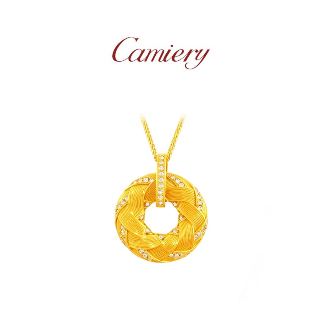  CAMIERY/卡美瑞 新中式鎏光圆满麦穗平安扣项链