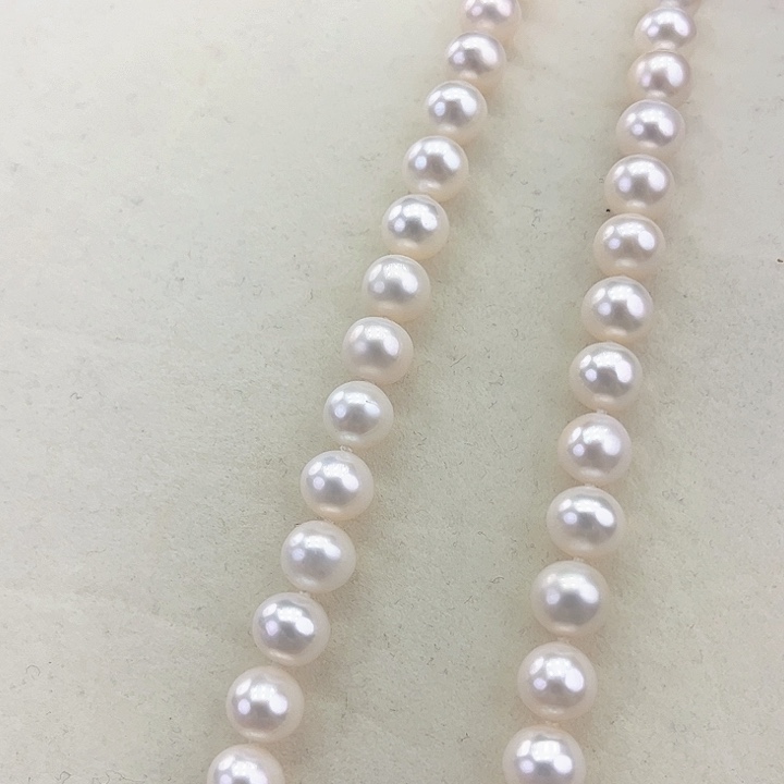 淡水珍珠颈饰银S925镶嵌卡9冷白高品