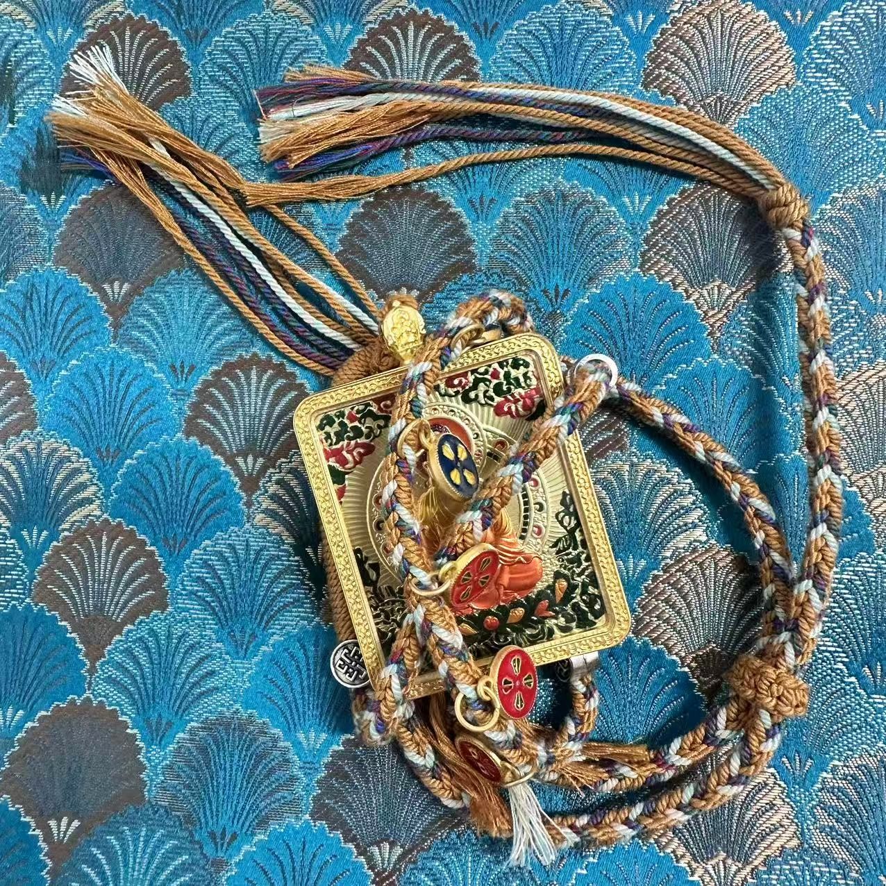 【器物炎灵 】双面黄色观音佛牌吊坠（不带礼盒）