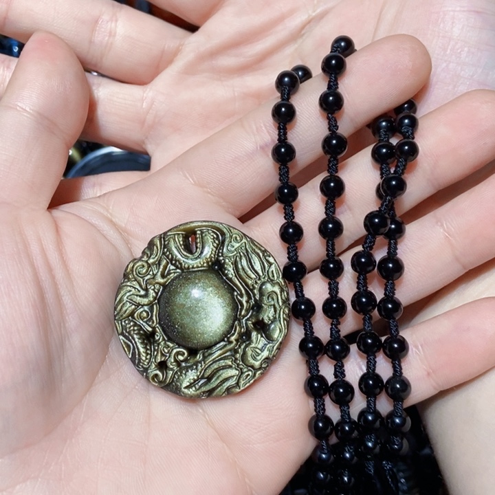 黑曜岩吊坠(不含链)未镶嵌一**悔