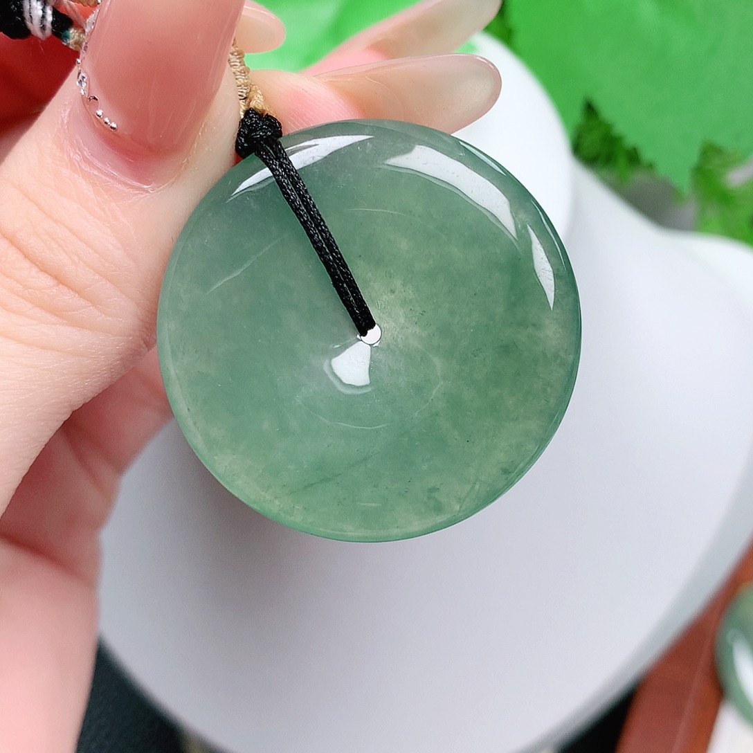 翡翠未镶嵌颈饰平安34.6-5.8