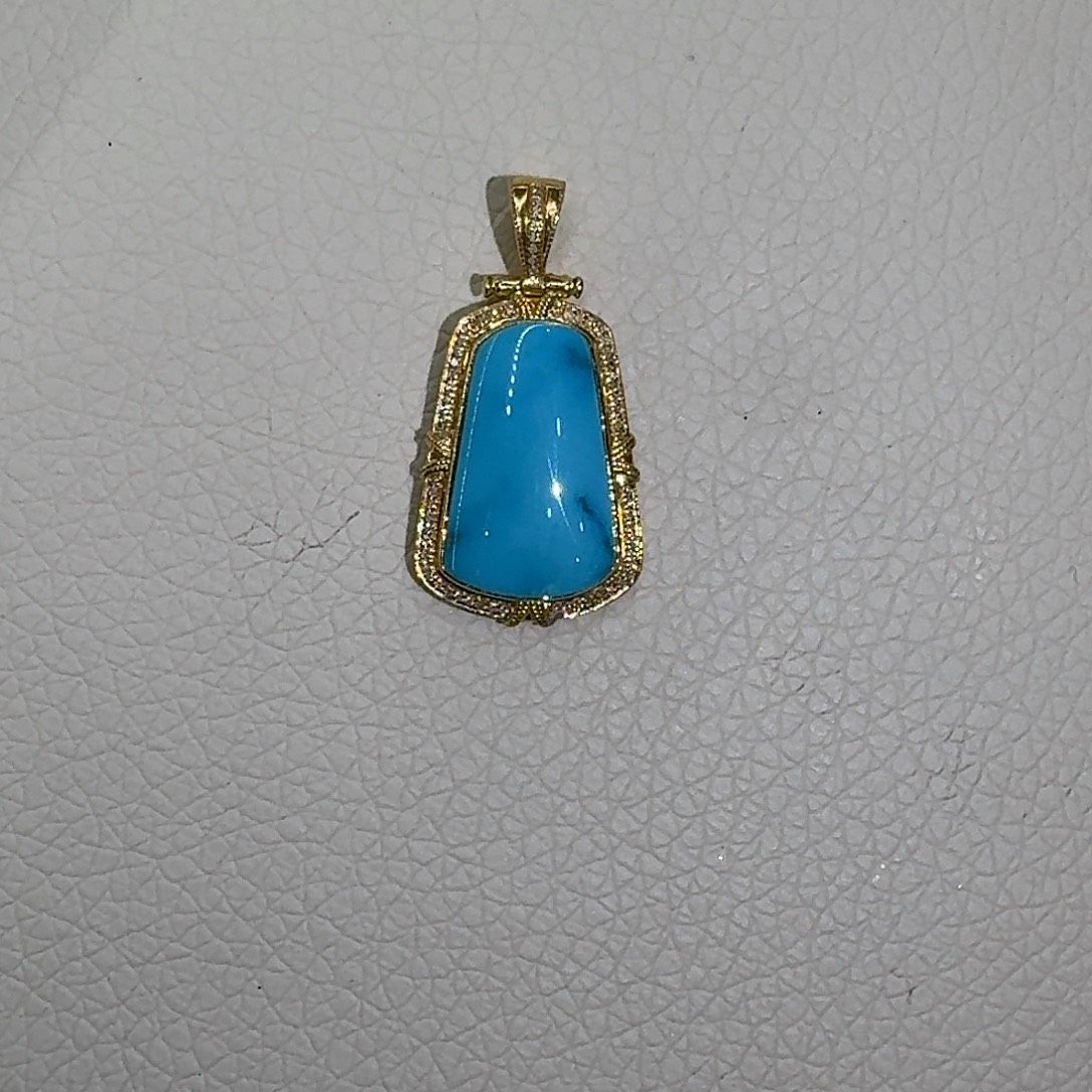 绿松石18K金镶嵌珠宝奇石