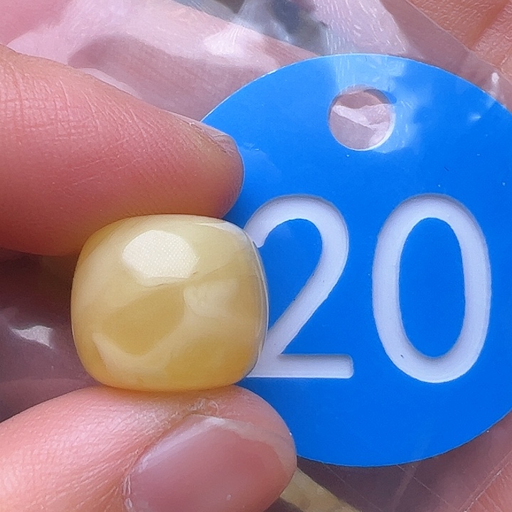 蜜蜡裸石未镶嵌花粉14.2m m