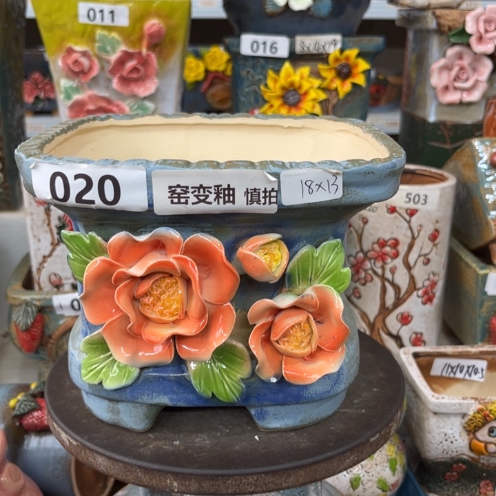 紫砂花盆粗陶材质多肉花盆