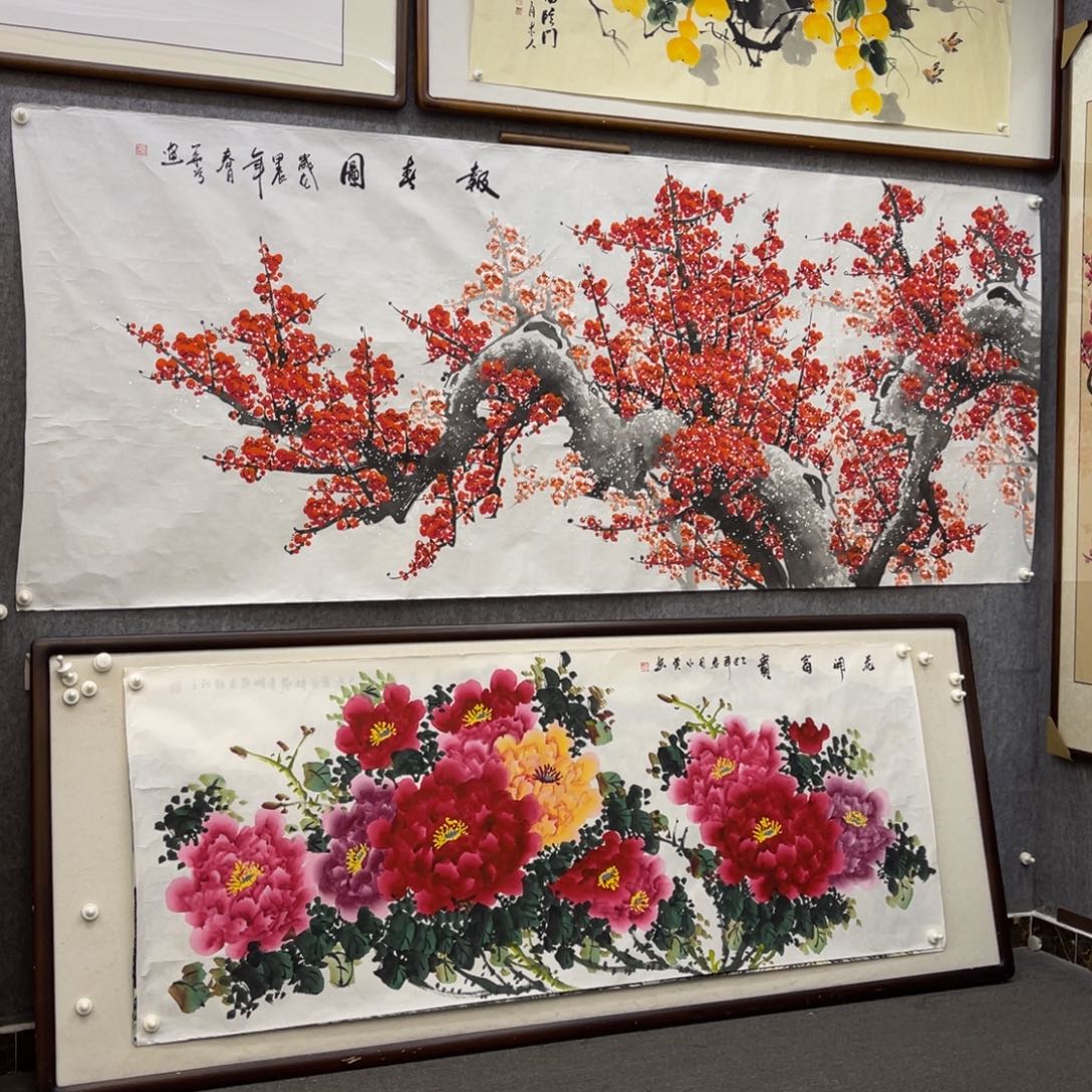 淇***宁国画八尺梅花画芯一幅