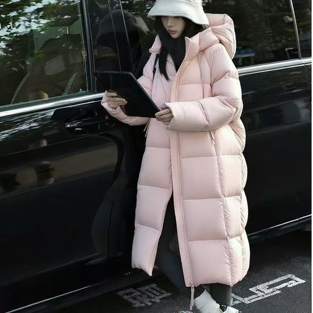 云朵泡芙棉服女长款过膝2025年新款加厚连帽贝贝同款外套8809