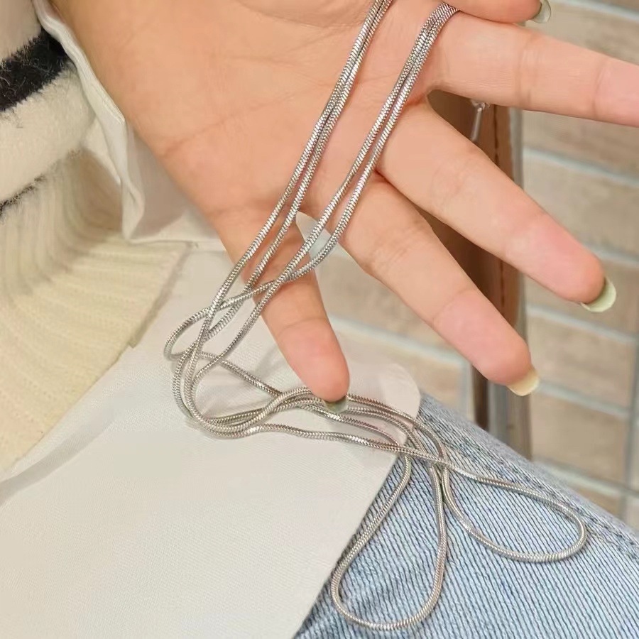 钛钢项链 高级感长款蛇骨项链-4401