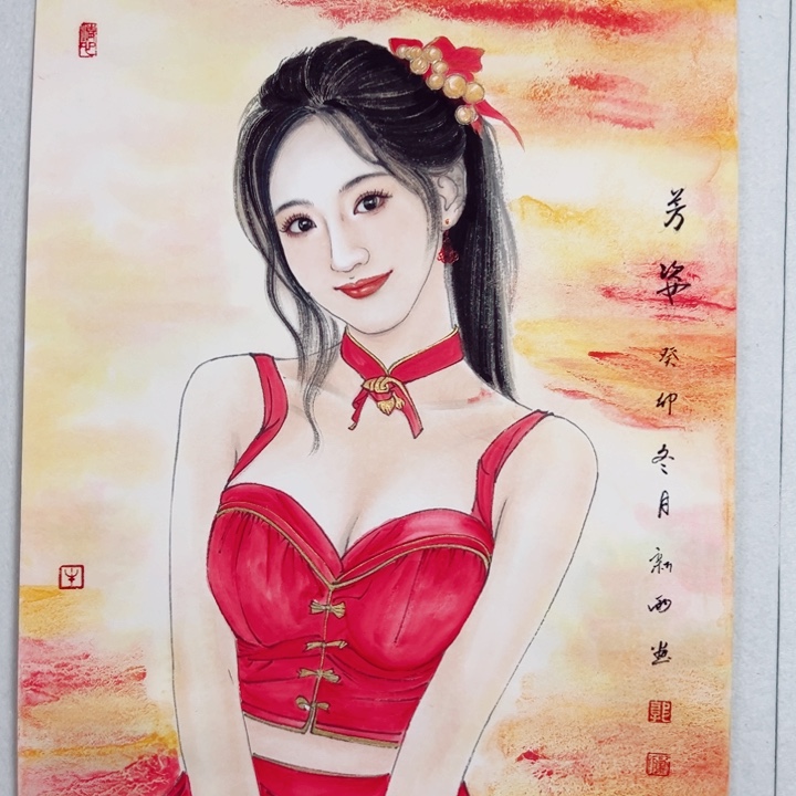 国画郭新雨老师写实人物画