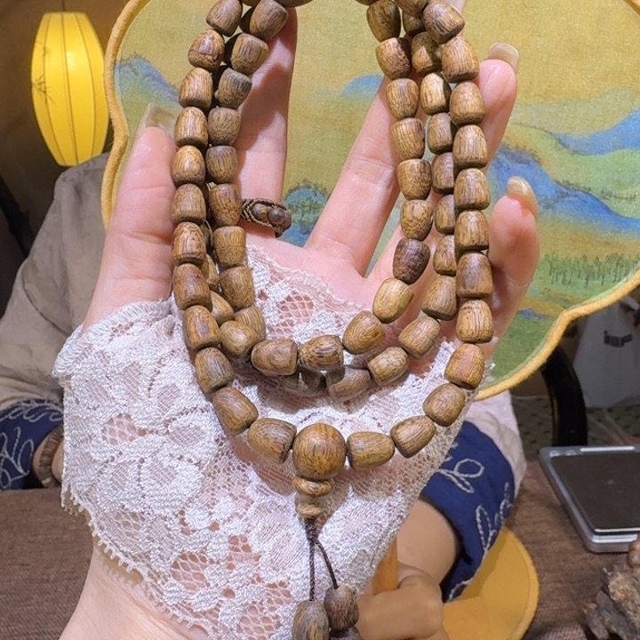 沉香手串绿奇楠沉香多圈手串22.4g