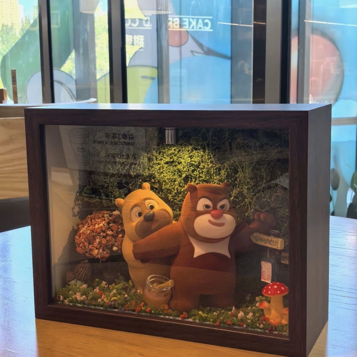 熊出没最 好的我们熊大熊二盲盒相框熊大熊二盲盒展示架造景摆件