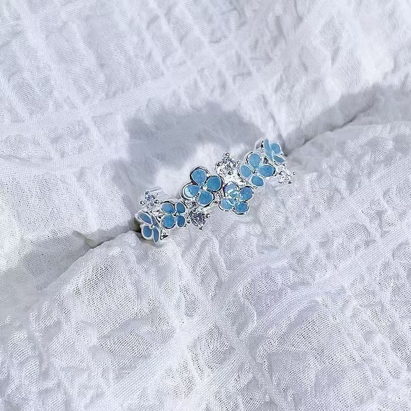 铜合金树脂戒指 21号恋与深空沈星蓝色辰花戒回周边星辰花戒指