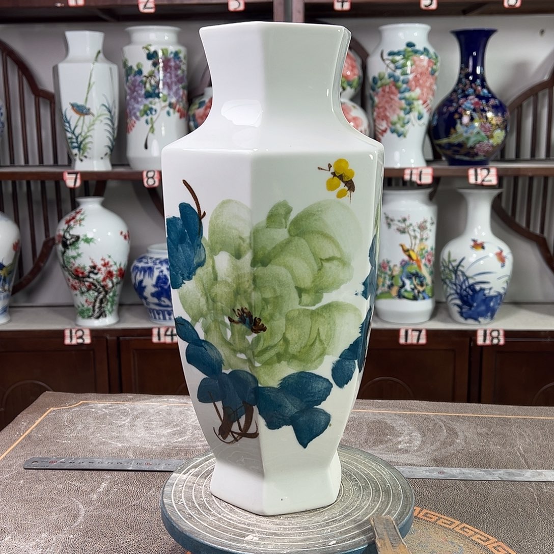 摆件陶景德镇陶瓷6绿牡