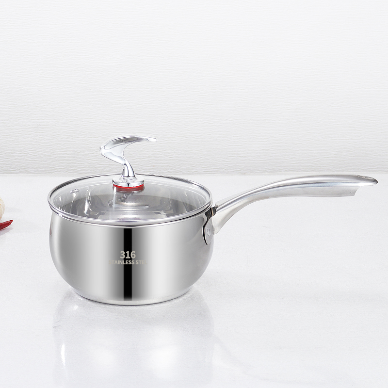 316不锈钢汤锅特厚马尾奶锅家用宝宝辅食锅热奶煮面煮汤锅