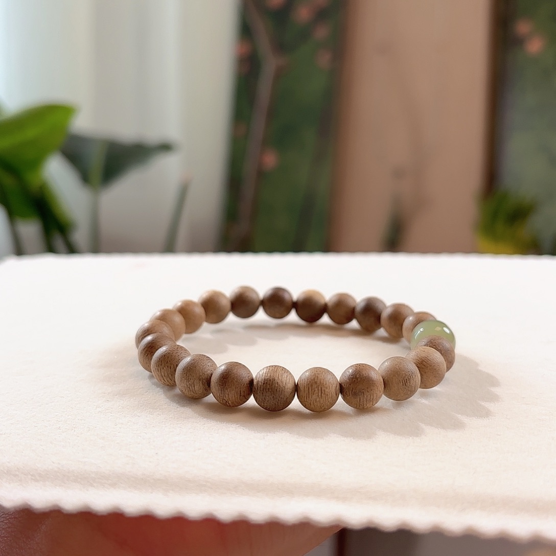 青***栀手串未镶嵌和田玉设计款