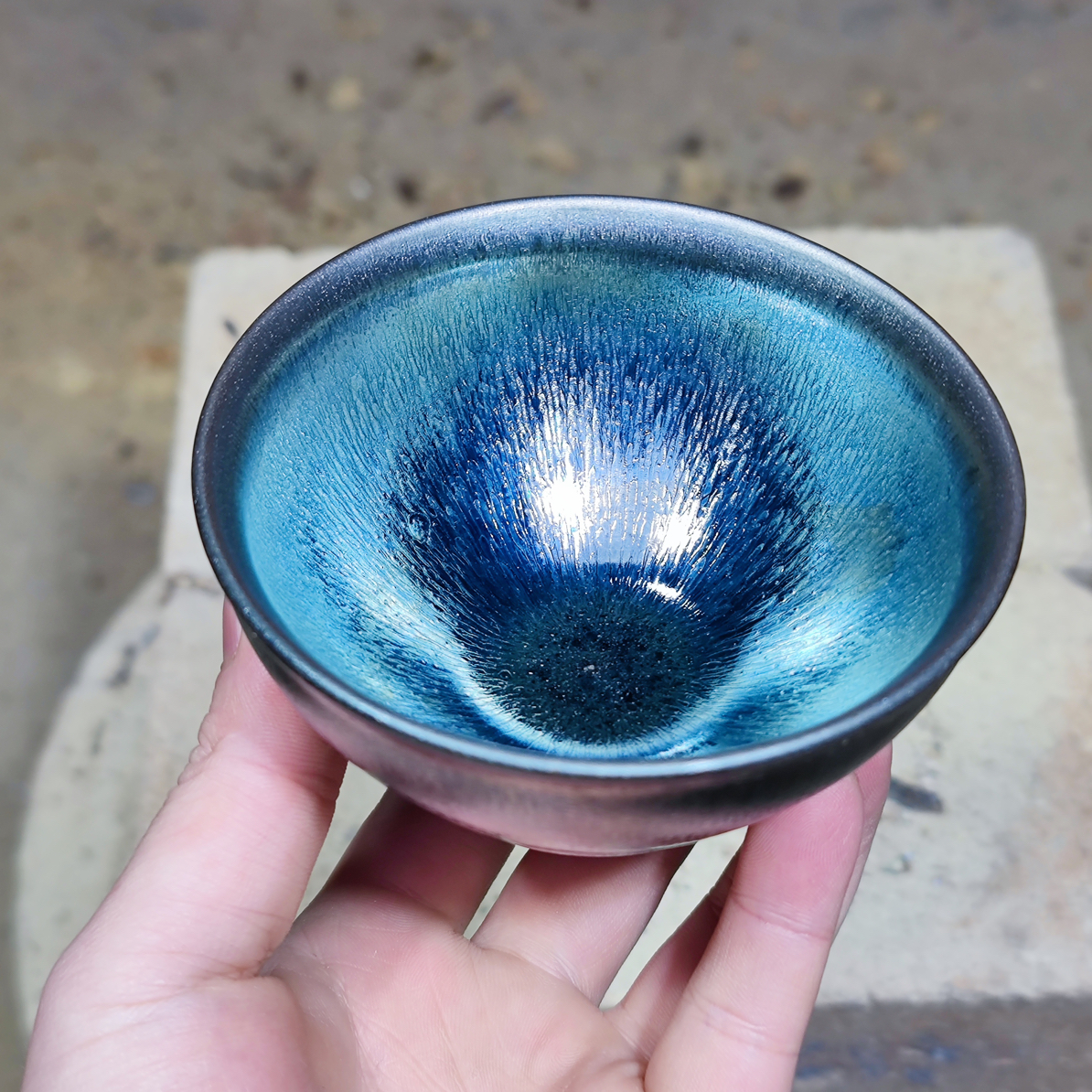 建窑--建盏 银毫 茶盏主人杯 电烧