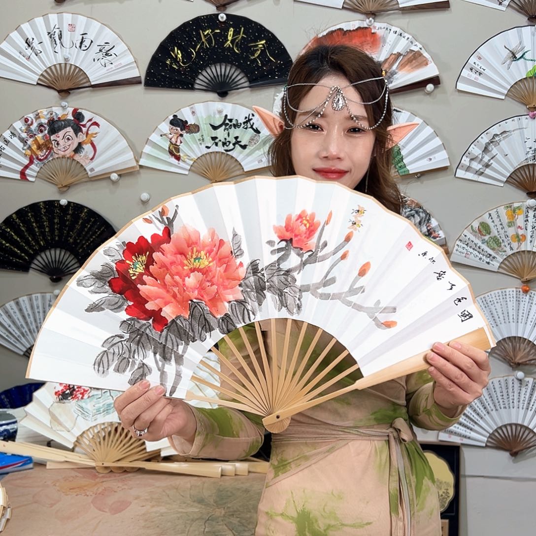 书法十寸玉竹-文玩扇-手写-粘好发出