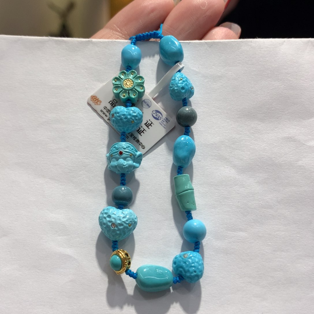 绿松石单圈18K金镶嵌