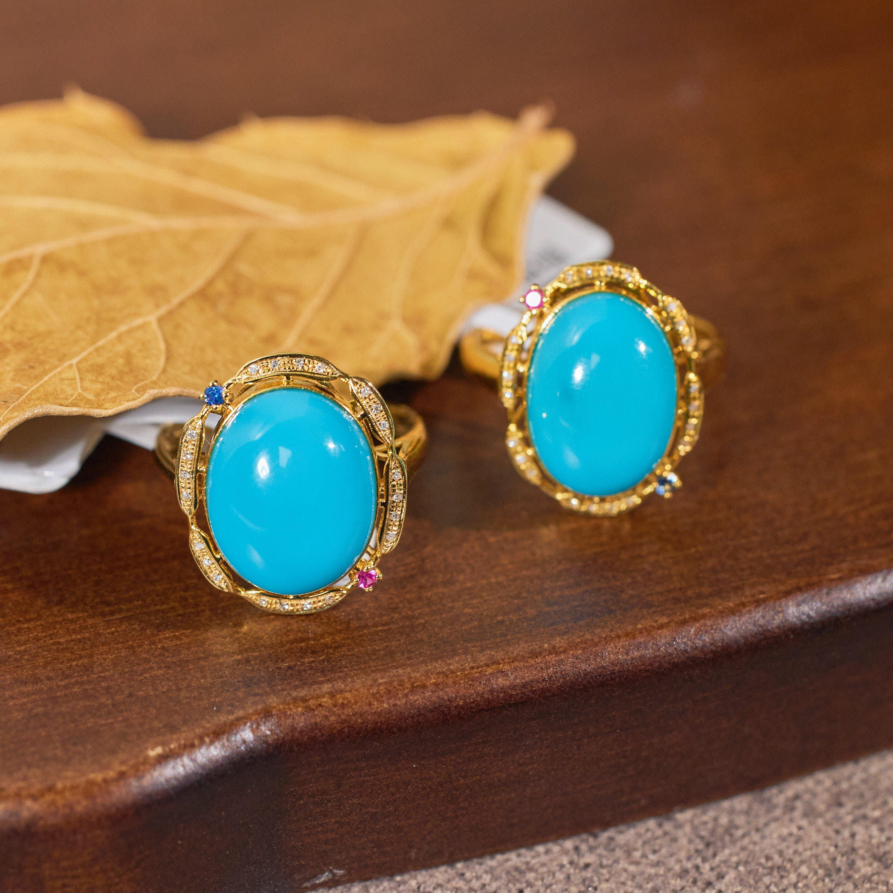 【玉峰珠宝丨安娜严选】松石戒指18K金【W7789】多样性发一