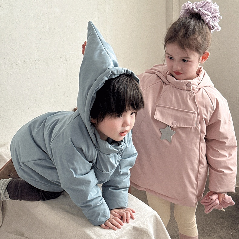 儿童秋冬季外穿羽绒服 新国标白鸭绒 连帽款加绒加厚防风外套冬装