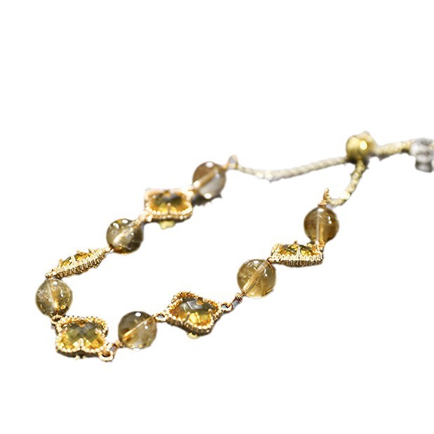 黄塔晶手链女四叶草秋冬ins小众设计轻奢闺蜜礼物