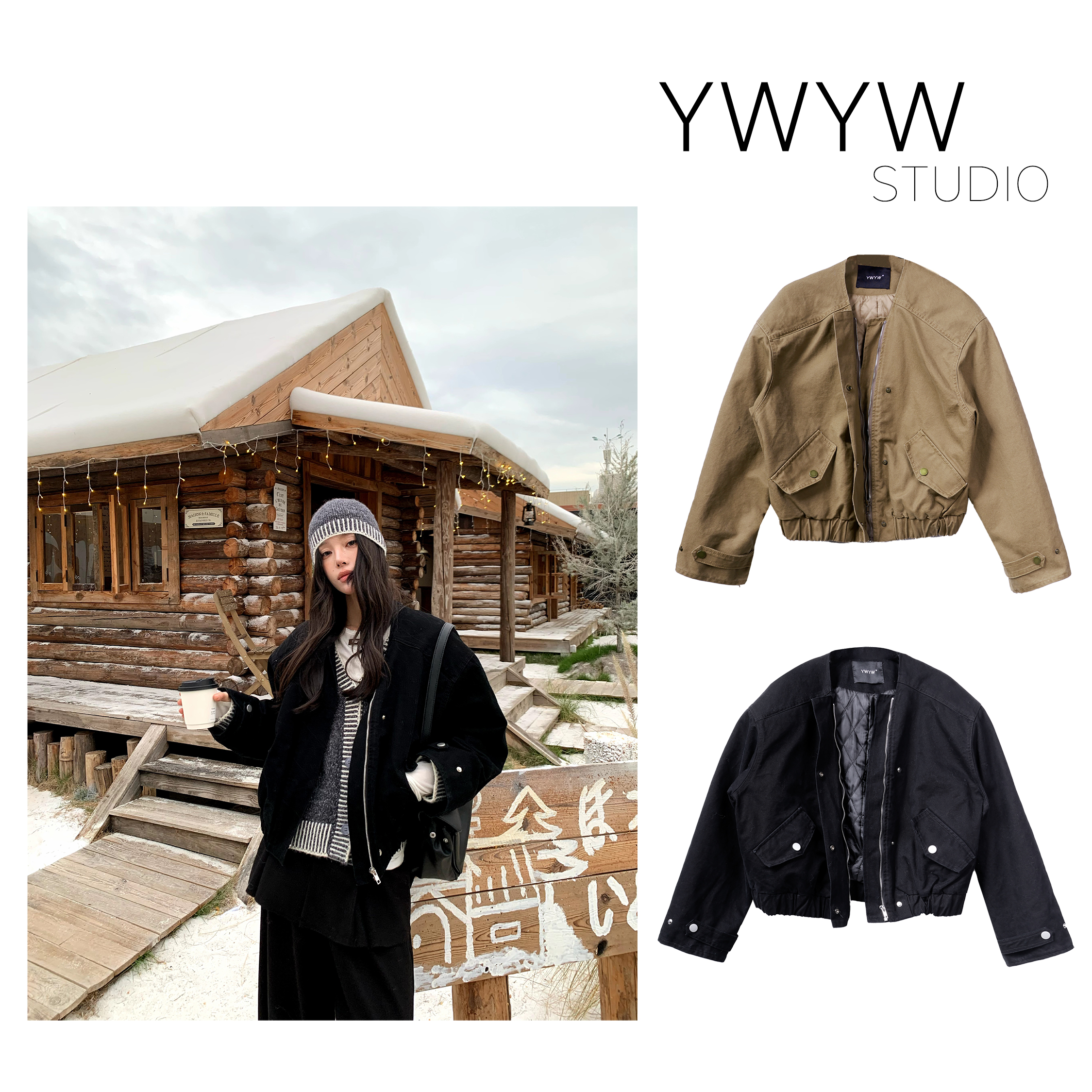 【YWYW25F/W】秋冬复古百搭夹棉百搭棒球服外套61836