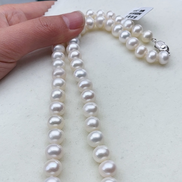 淡水珍珠颈饰银S925镶嵌卡9老板高品