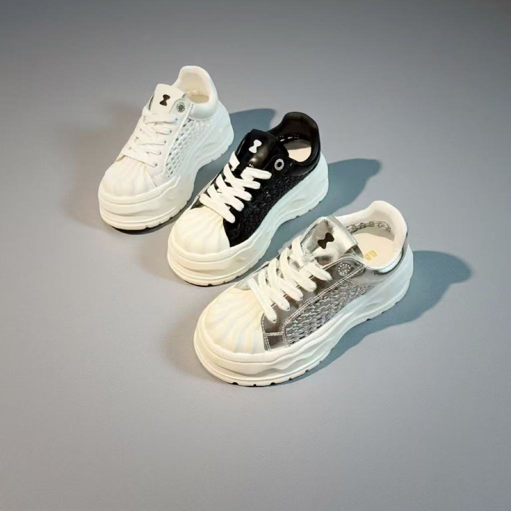 艾米.时尚简约贝壳纹透气显高女神休闲网鞋0265-2