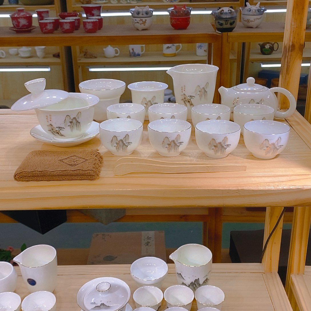 【不止】羊脂玉瓷茶具套装