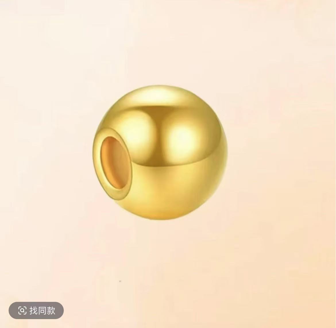 （爆款新品）单颗DIY卡5mm光面足金999可做编织