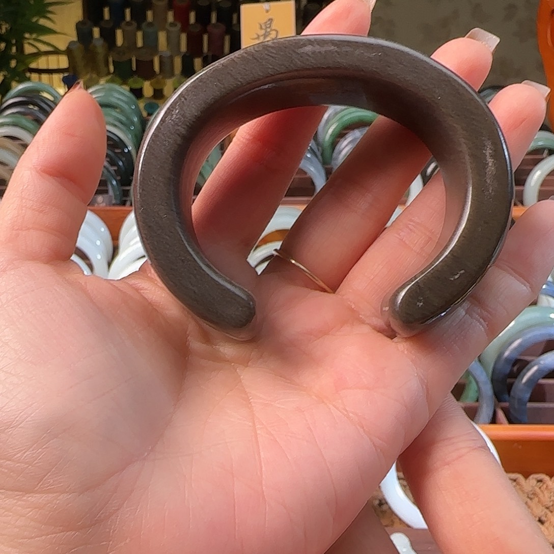 和田玉未镶嵌手镯57-58