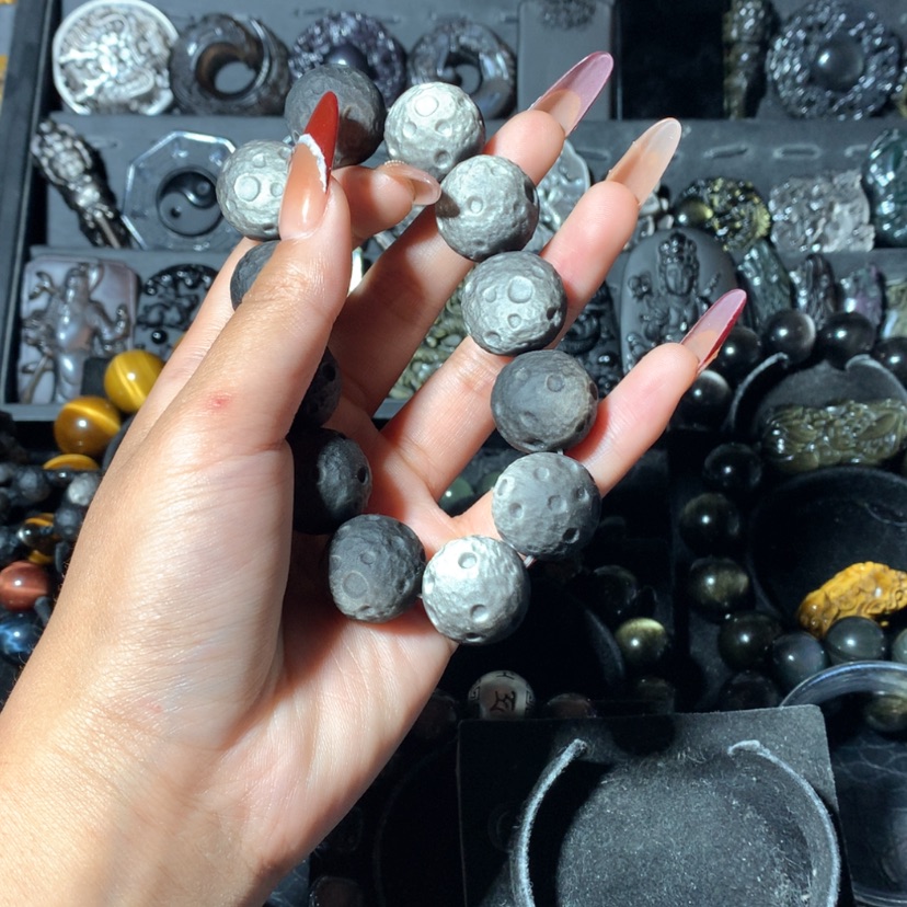 【闪购商品】黑曜岩手链未镶嵌落*