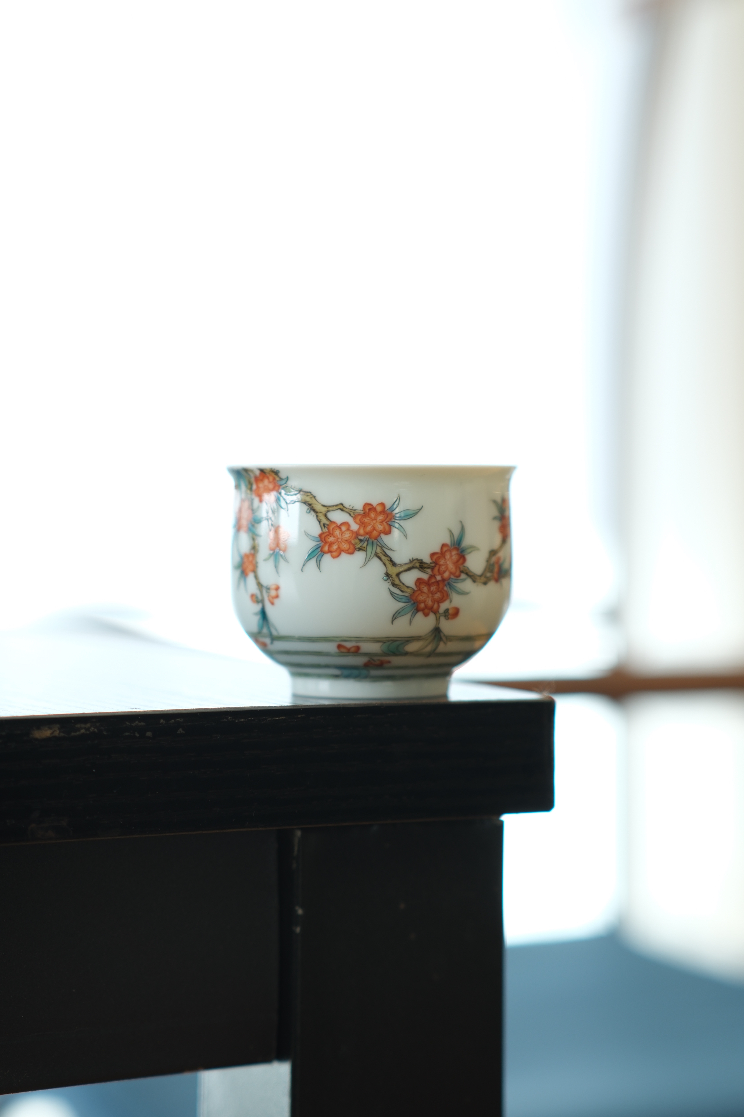 溢珍堂粉彩落花流水主人杯景德镇手工手绘陶瓷茶具功夫茶道