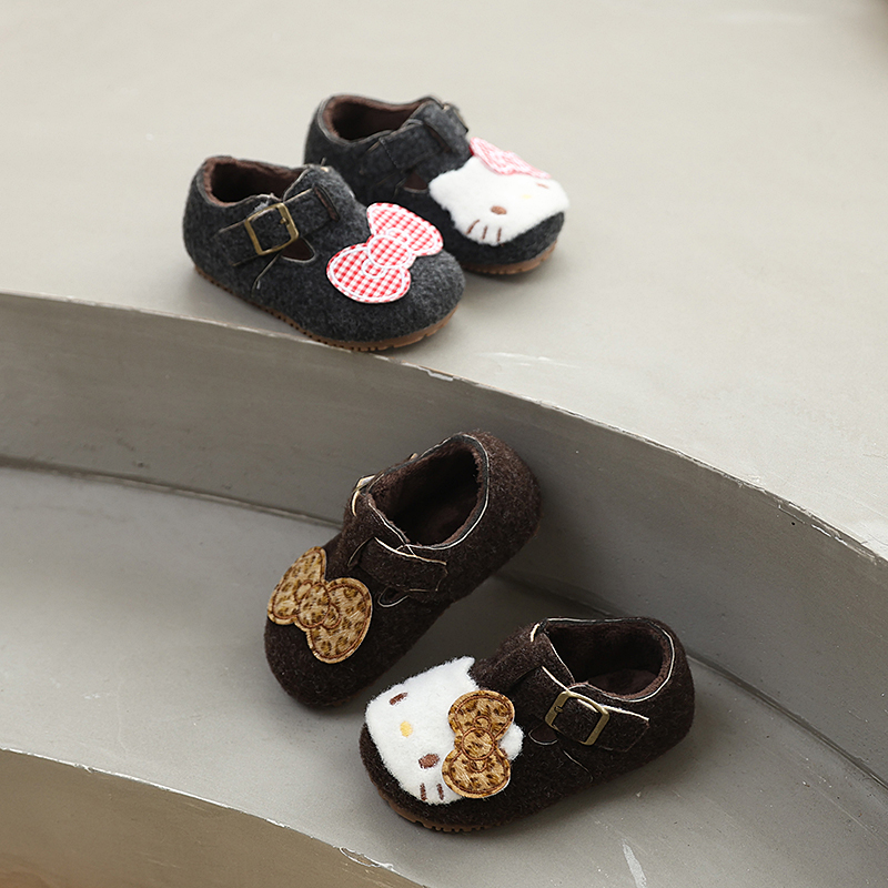 女童加绒保暖二棉棉鞋秋冬新款可爱卡通百搭宝宝鞋9136