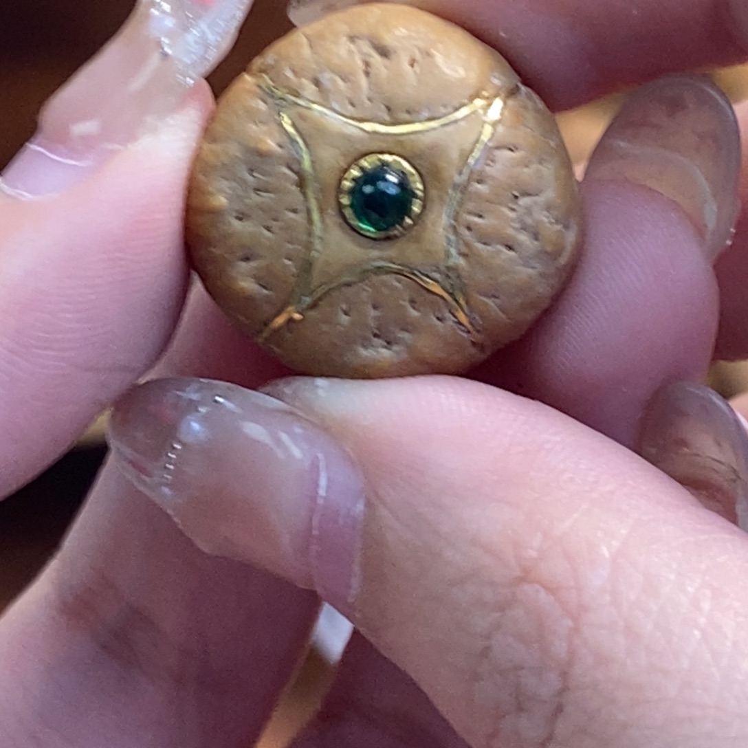 凤眼菩提吊坠24k镶嵌宝石麒麟眼