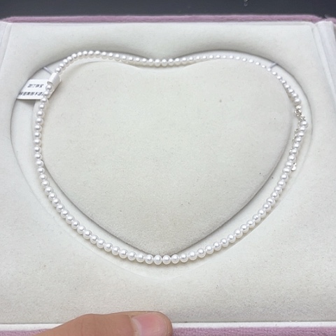 淡水珍珠珍珠项链银S925镶嵌36