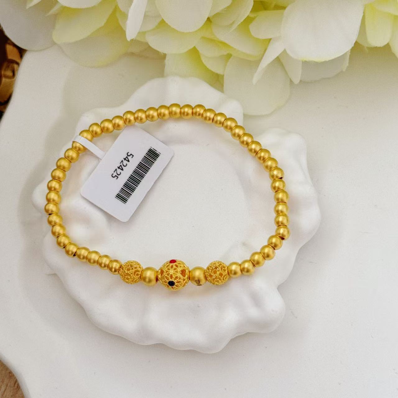 【小鹏黄金】足金999花丝转运珠珐琅手串手链3.18