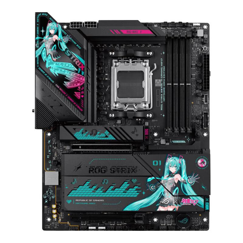 华硕ROG X870E RO姬x初音未来联名版主板支持9800X3D/9950X3D AMD