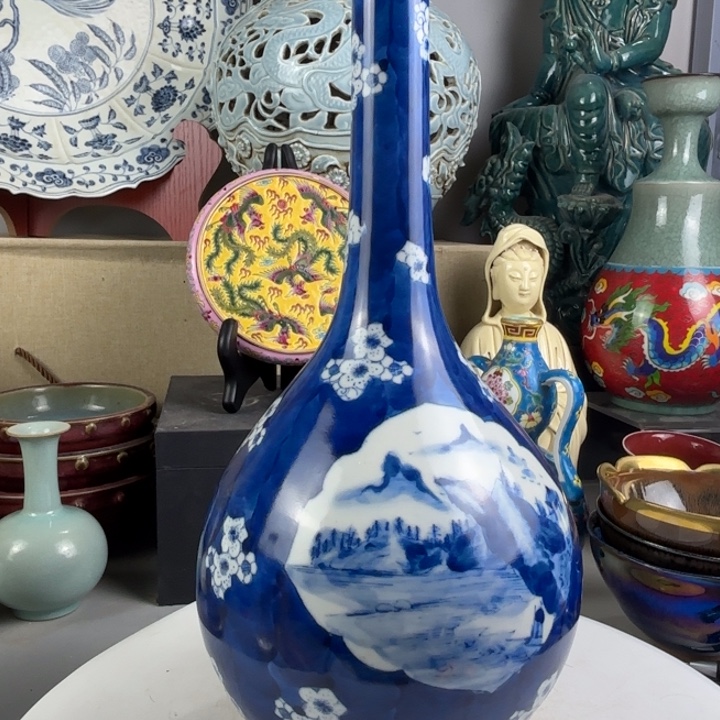 清***音瓷片瓷器摆件漏漏漏