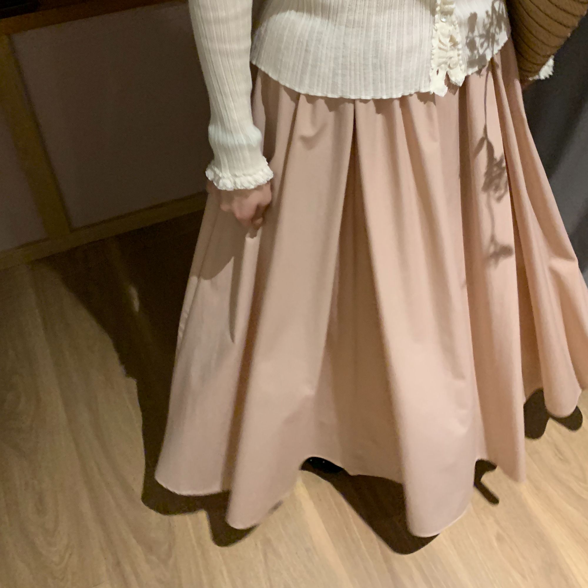 『李木木』春款上新~~百褶温柔长半裙 21356