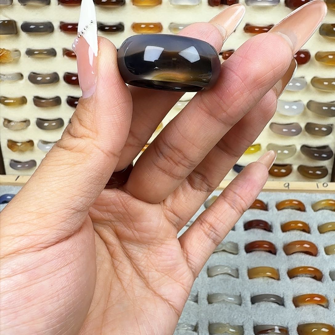 玛瑙/玉髓戒指未镶嵌2425