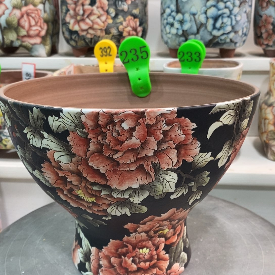 紫砂花盆水晶花盆235
