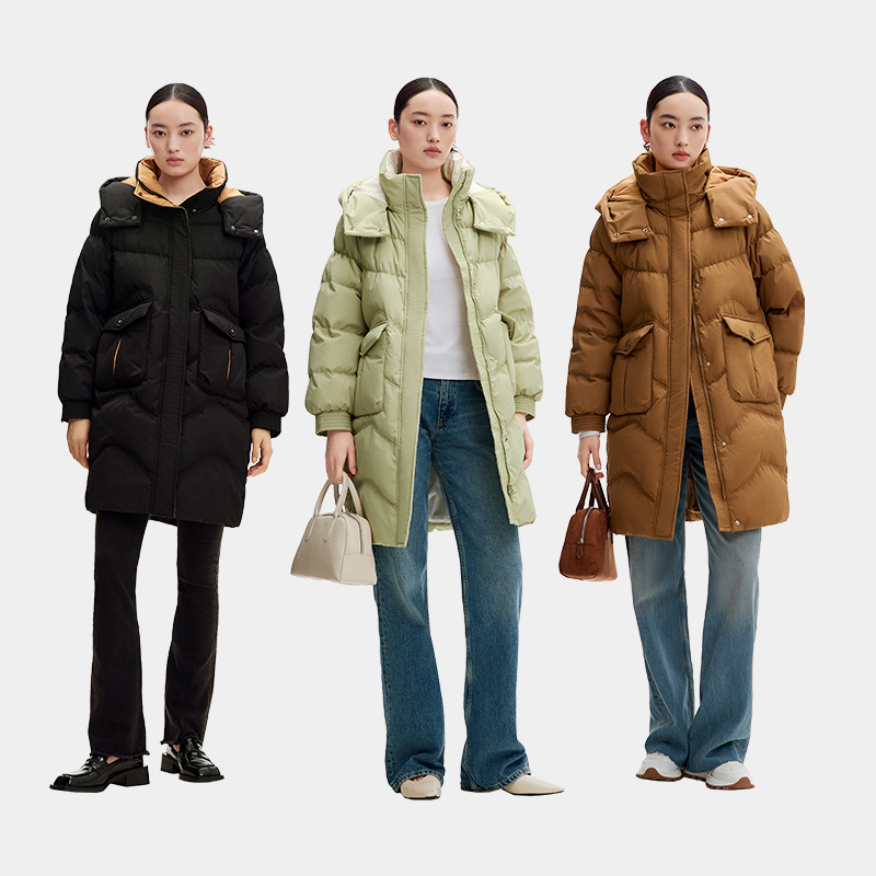 千仞岗时尚撞色出游服装女宽松女款羽绒服外出新款外套Y308200Y