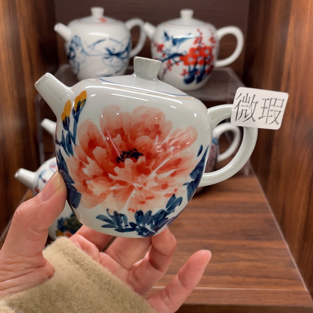 微瑕釉下彩纯手工绘制