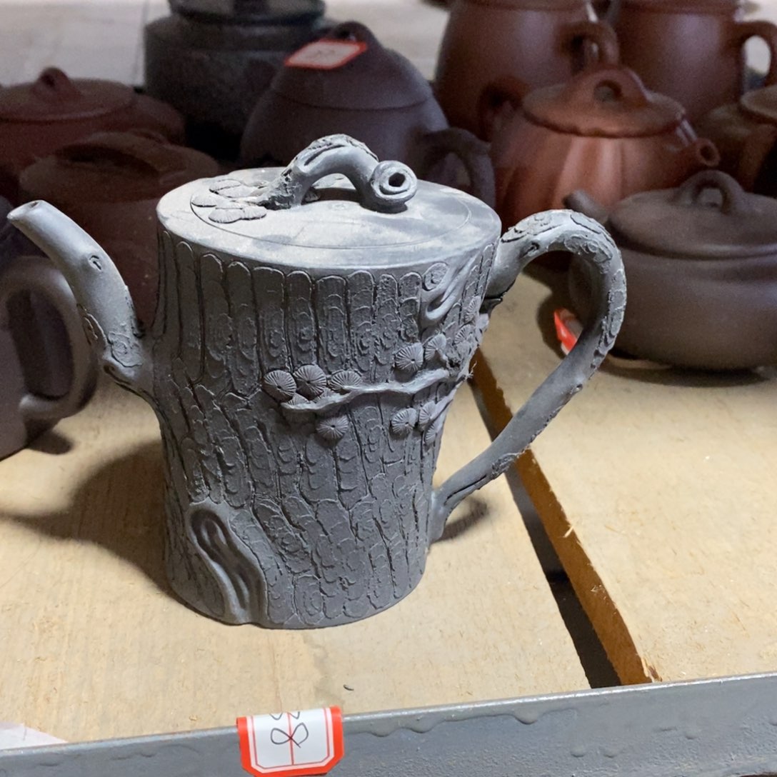 紫砂茶壶白24 薛岳 树桩 紫泥捂灰