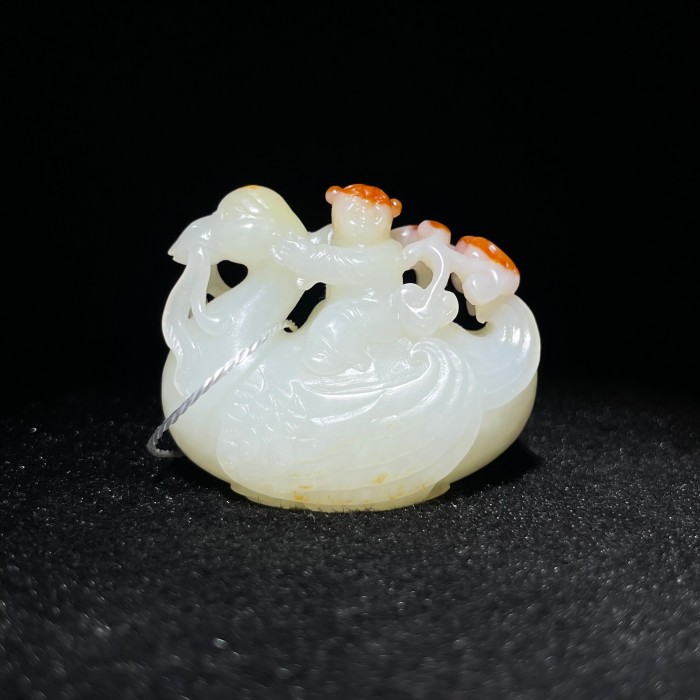 《清代》和田玉鹅如意 山东国营文物商店z25052100737-812